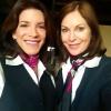 With Avis Wrentmore on movie set as stewardesses. 